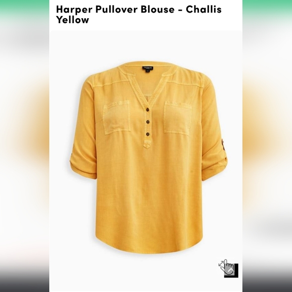 Plus Size 5X Torrid Yellow 💛 Harper Pullover Blouse women's  shirt - Picture 4 of 5